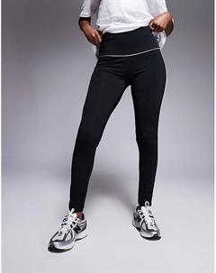 Леггинсы с контрастной окантовкой черного цвета Asos design