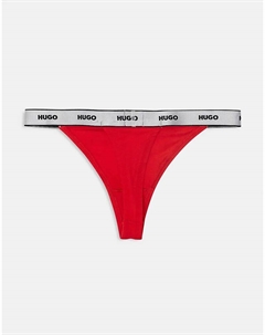 Подарочный набор из 5 пар трусиков-стрингов HUGO Bodywear черного и красного цвета Hugo red