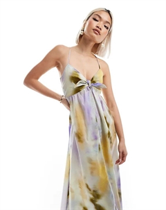 Многослойная хлопковая юбка мидакси в фиолетовом платье Edited