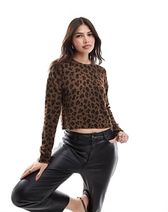 Свободный вязаный джемпер с леопардовым принтом Pull & bear