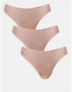 3 пары трусиков-стрингов без VPL и кружева из норки Asos design