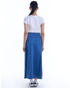 Джинсовая юбка с карманами цвета индиго Kyr