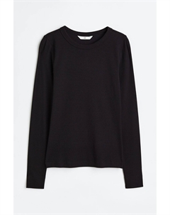 Лонгслив Ribbed Modal-blend, черный H&m