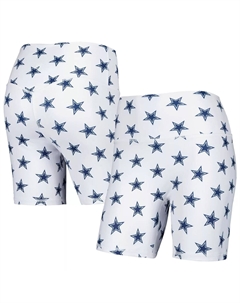 Белые женские байкерские шорты с принтом Dallas Cowboys Unbranded