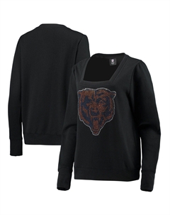 Черный женский пуловер с квадратным вырезом Cuce Chicago Bears Winners Unbranded
