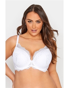 Кружевной бюстгальтер-футболка, белый Yours