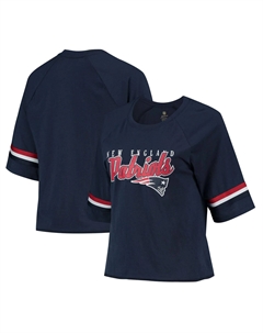 Темно-синяя футболка Juniors New England Patriots Burnout реглан с половиной рукавов Outerstuff