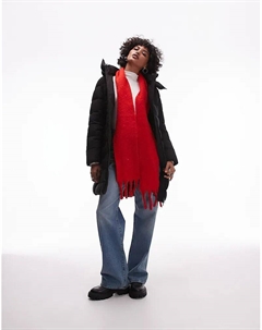 Куртка-пуховик с капюшоном черного цвета Mango