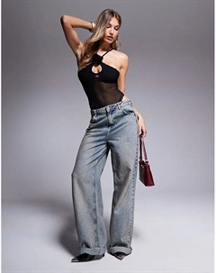 Боди Tasha corsage в сетку черного цвета Asos design