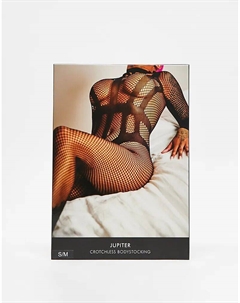 Боди-чулки Jupiter с вырезом черного цвета Ann summers