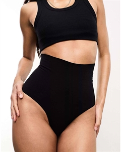 Черные бесшовные стринги с высокой талией Vero moda