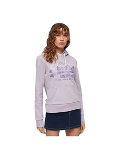 Худи Metallic Vintage Logo Graphic, фиолетовый Superdry