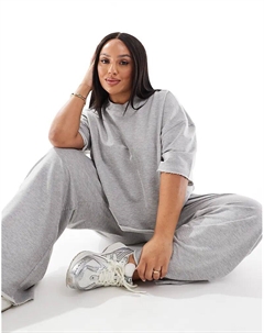 Толстовка с короткими рукавами и необработанным краем серого меланжевого цвета Asos