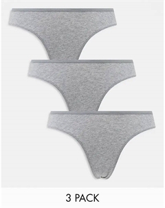 Упаковка из 3 пар хлопковых трусов Inez серого цвета Weekday