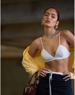 Комплект из бюстгальтера с разноцветными полосками Asos design