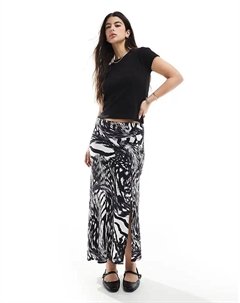 Юбка-комбинация длиной до щиколотки с абстрактным монопринтом Vero moda