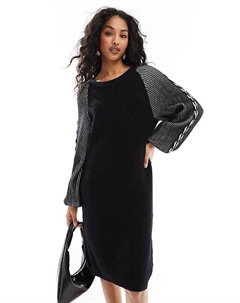 Мини-платье черного цвета с крупной резинкой Object