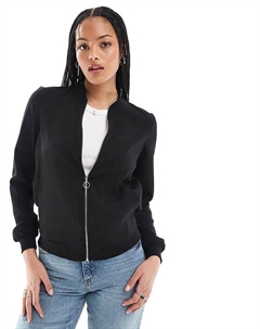 Легкая куртка-бомбер на молнии спереди черного цвета Vero moda