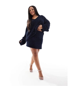 Plus темно-синий металлический трикотажный свитер с V-образным вырезом (часть комплекта) 4th & reckless