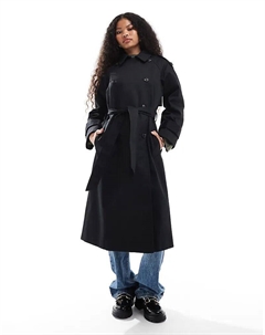 Удлиненный тренчкот черного цвета Asos