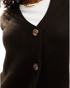 Удлиненный многослойный джемпер шоколадно-коричневого цвета Asos design