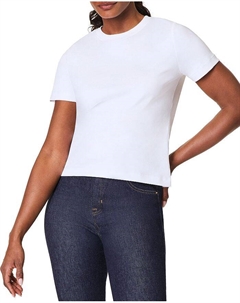 Крутая хлопковая футболка с круглым вырезом, белый Spanx