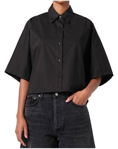 Рубашка Merrin «летучая мышь» с коротким рукавом, черный Agolde