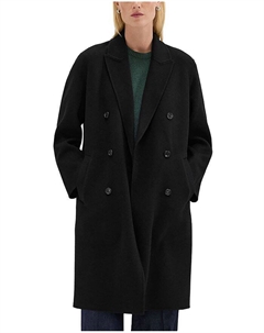 Двубортное пальто из двухслойной шерсти и кашемира, черный Theory