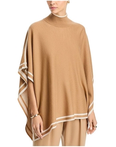 Шерстяное пончо Lalena с полосатым краем, коричневый/бежевый Boss