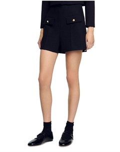 Шорты с высокой талией, черный Sandro