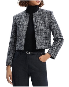 Твидовый пиджак с открытым передом, мультиколор Theory