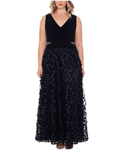 Платье с цветочной аппликацией, черный Xscape