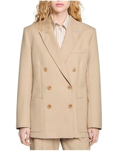 Двубортный пиджак, коричневый/бежевый Sandro