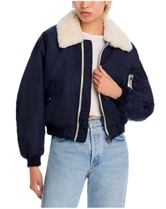 Куртка-бомбер с отделкой из усаженной овчины, синий Re/done