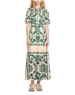 Платье макси с цветочным принтом, коричневый Sandro