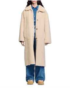 Пальто из овчины Giovanni, слоновая кость/кремовый Sandro