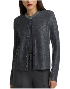 Кардиган с пайетками спереди, серый St. john