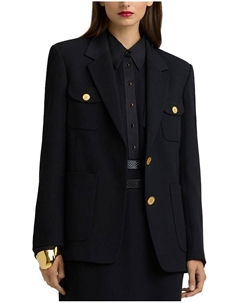 Легкая куртка из эластичного драпированного твила, черный St. john