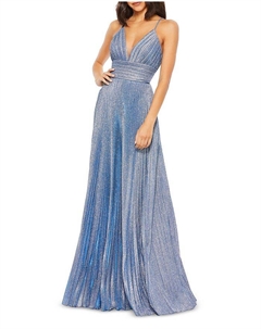 Платье в стиле ампир с металлическим отливом, синий Mac duggal