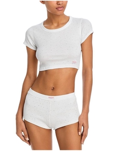 Укороченный топ Crysal Hotfix, белый Alexander wang