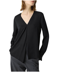 Шелковый топ с разрезом, черный Theory