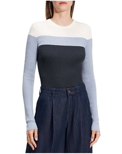 Шелковый топ Mirzi Color Blocked, синий Theory