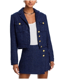 Пиджак с твидовым воротником, синий Aqua