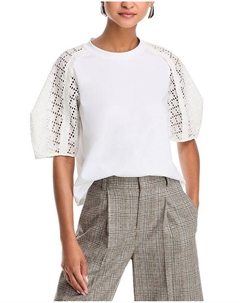 Футболка с кружевной отделкой, белый 3.1 phillip lim