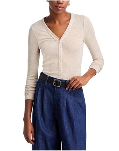 Обтягивающий топ Henley, коричневый/бежевый Frame