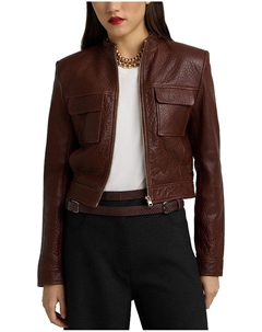 Куртка из кожи наппа Vintage Edge, коричневый St. john