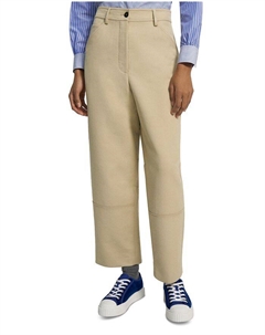 Зауженные брюки из твила с высокой талией, коричневый/бежевый Theory