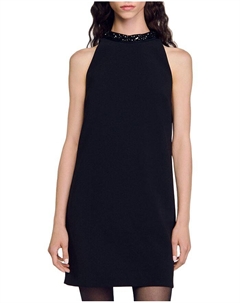 Мини-платье Raja с украшениями, черный Sandro