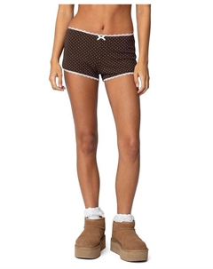 Шорты Juliana в рубчик в горошек, коричневый Edikted