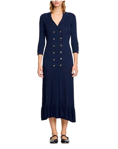 Вязаное макси-платье, синий Sandro